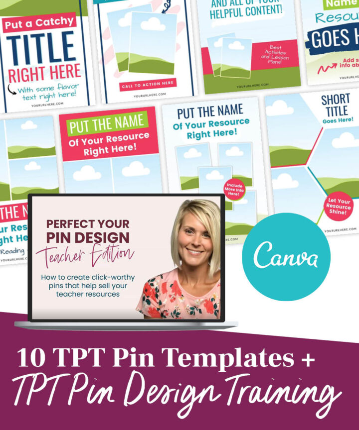 Teachers Pay Teachers Pin Design Training + Template Bundle