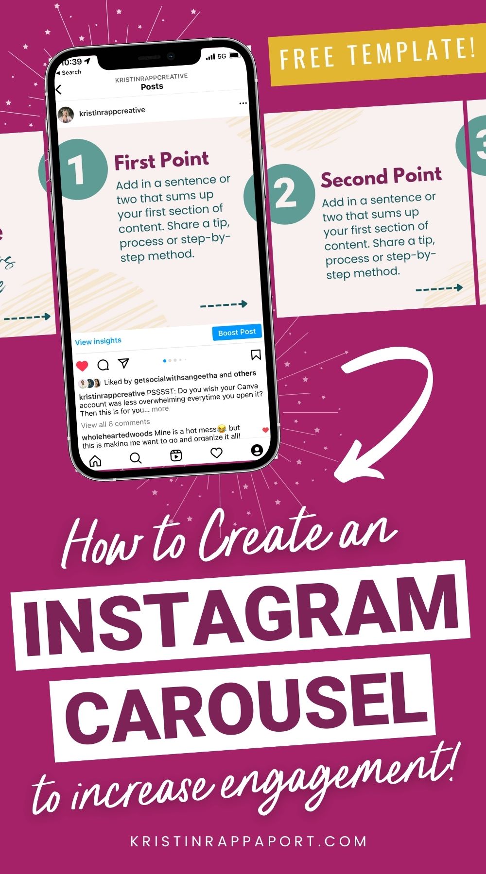 How To Create A Seamless INSTAGRAM CAROUSEL In Canva - Kristin Rappaport