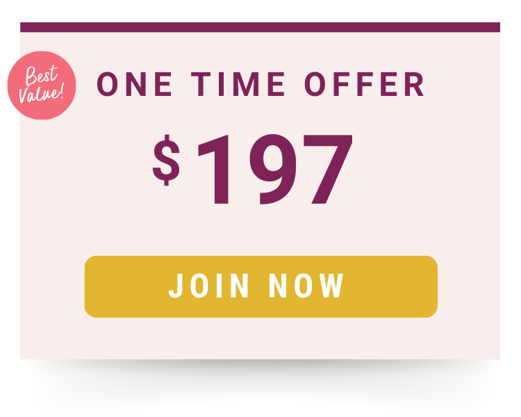 One time offer $197. Join now